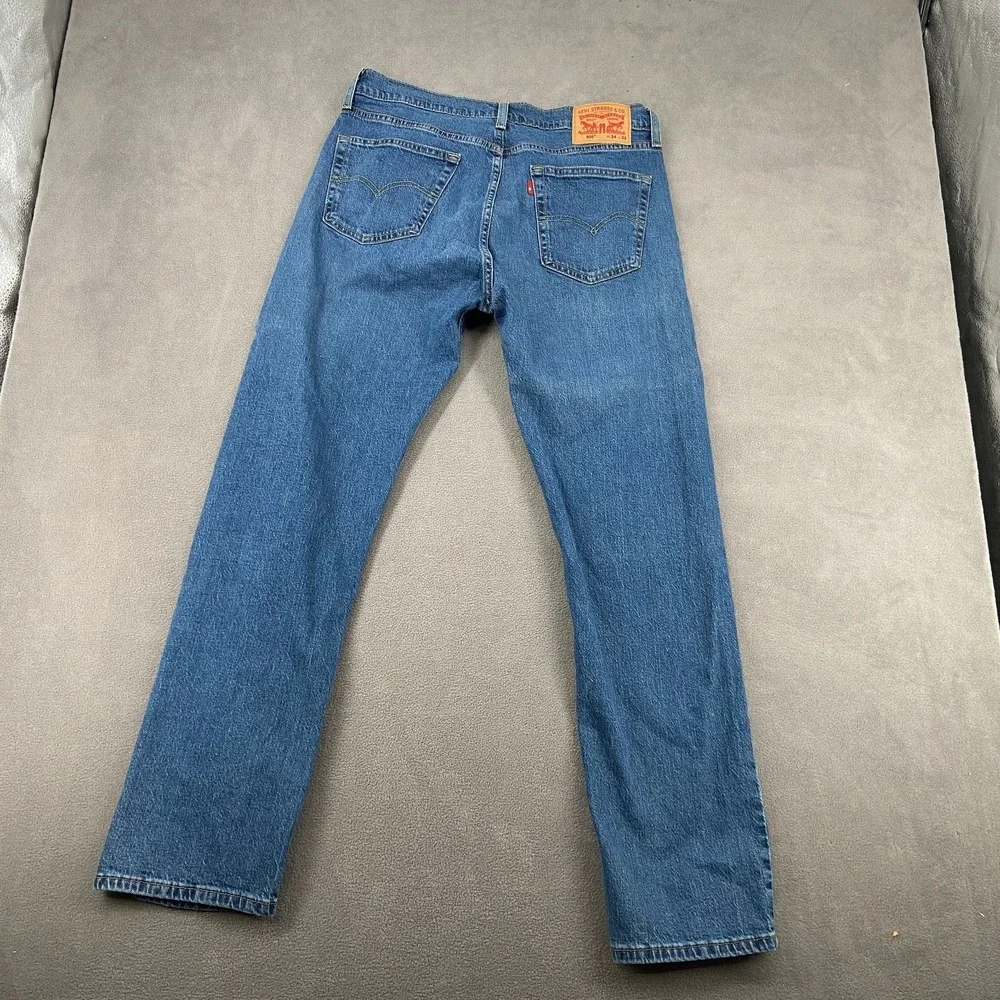 Levi's 505 Regular Fit Jeans Mens 34x32 Blue Denim Casual Mid Rise Straight Leg